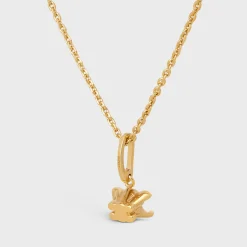 Triomphe Solitaire Necklace in Brass with Gold Finish