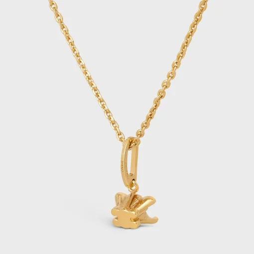 Triomphe Solitaire Necklace in Brass with Gold Finish