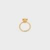 Triomphe Solitaire Ring in Brass with Gold Finish