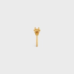 Triomphe Solitaire Ring in Brass with Gold Finish