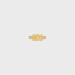 Triomphe Sparkle Earcuff in Strass and Brass with Gold Finish
