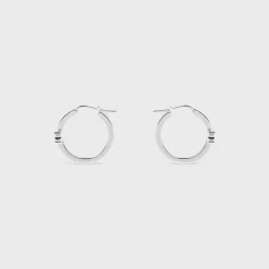 Triomphe Sparkle Hoops in Strass and Brass with Rhodium Finish