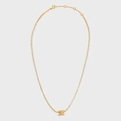 Triomphe Sparkle Necklace in Brass with Gold Finish and Strass
