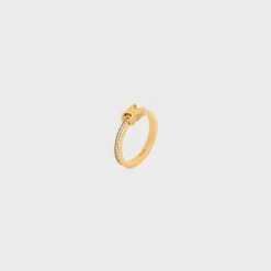 Triomphe Sparkle Ring in Strass and Brass with Gold Finish
