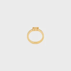 Triomphe Sparkle Ring in Strass and Brass with Gold Finish