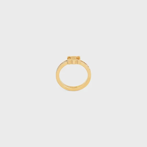 Triomphe Sparkle Ring in Strass and Brass with Gold Finish