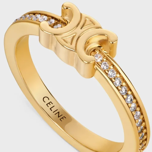 Triomphe Sparkle Ring in Strass and Brass with Gold Finish