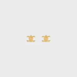 Triomphe Studs in Brass with Gold Finish