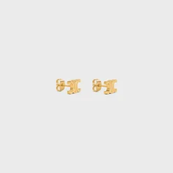Triomphe Studs in Brass with Gold Finish