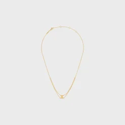 Triomphe Suspended Necklace in Brass with Gold Finish