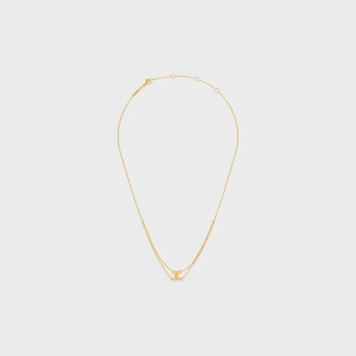 Triomphe Suspended Necklace in Brass with Gold Finish