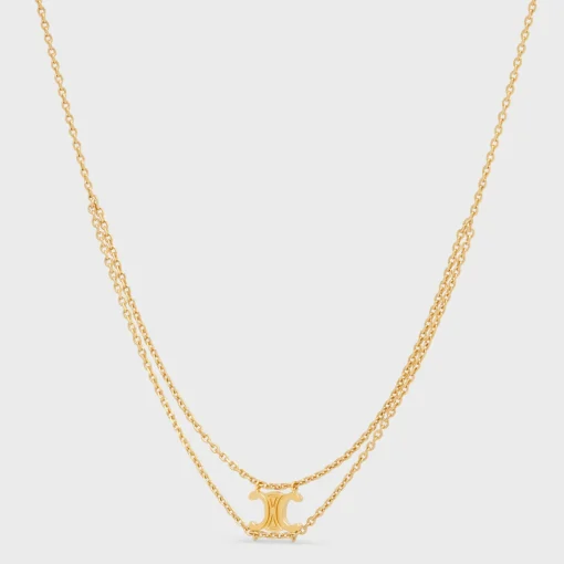 Triomphe Suspended Necklace in Brass with Gold Finish