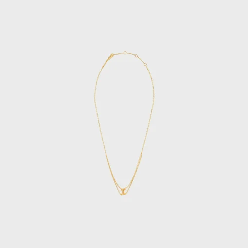 Triomphe Suspended Necklace in Brass with Gold Finish