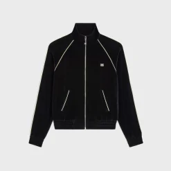 triomphe tracksuit jacket in velvet jersey