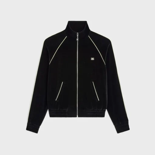 triomphe tracksuit jacket in velvet jersey