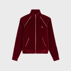 triomphe tracksuit jacket in velvet jersey
