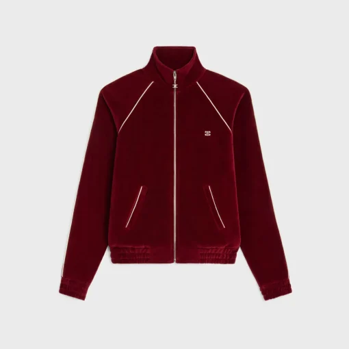 triomphe tracksuit jacket in velvet jersey