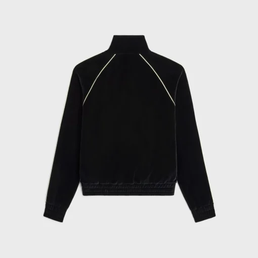 triomphe tracksuit jacket in velvet jersey
