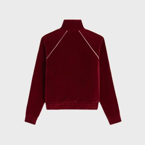 triomphe tracksuit jacket in velvet jersey