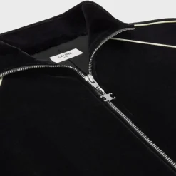 triomphe tracksuit jacket in velvet jersey