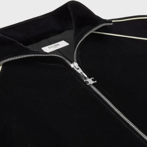 triomphe tracksuit jacket in velvet jersey