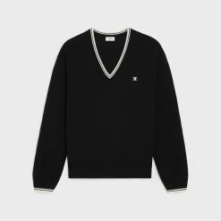 triomphe V-neck sweater in wool