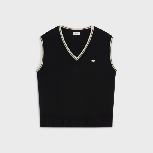 triomphe V-neck sweater in wool