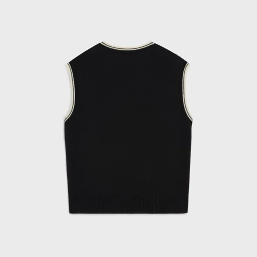 triomphe V-neck sweater in wool