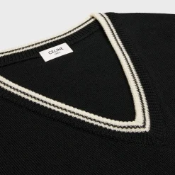 triomphe V-neck sweater in wool