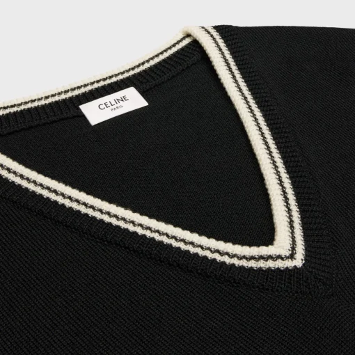 triomphe V-neck sweater in wool
