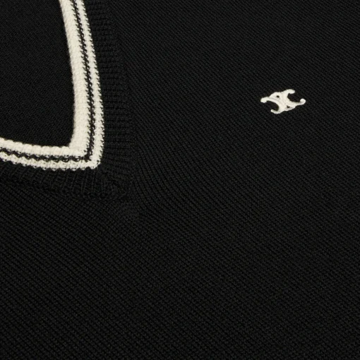 triomphe V-neck sweater in wool