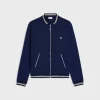 triomphe zipped teddy jacket in double-face jersey