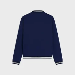 triomphe zipped teddy jacket in double-face jersey