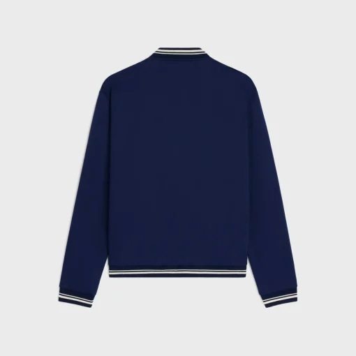 triomphe zipped teddy jacket in double-face jersey