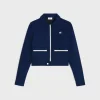 Triomphe zip-up jacket in textured jersey