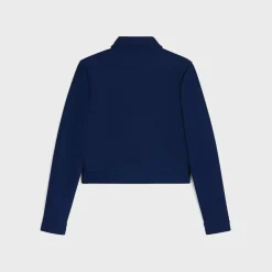 Triomphe zip-up jacket in textured jersey
