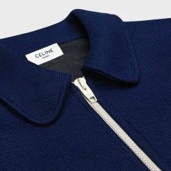 Triomphe zip-up jacket in textured jersey