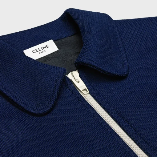 Triomphe zip-up jacket in textured jersey