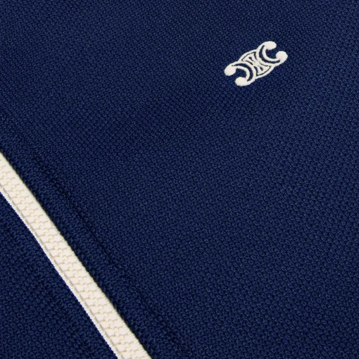 Triomphe zip-up jacket in textured jersey