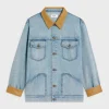 trucker jacket in blue eclipse wash denim