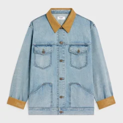 trucker jacket in blue eclipse wash denim