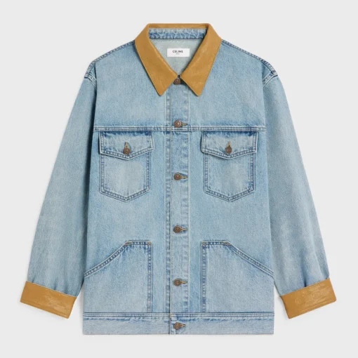 trucker jacket in blue eclipse wash denim