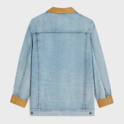 trucker jacket in blue eclipse wash denim