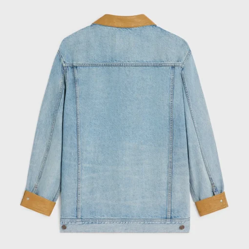 trucker jacket in blue eclipse wash denim