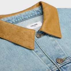 trucker jacket in blue eclipse wash denim