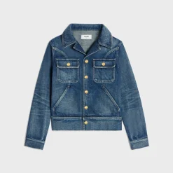 trucker jacket in dark union wash denim