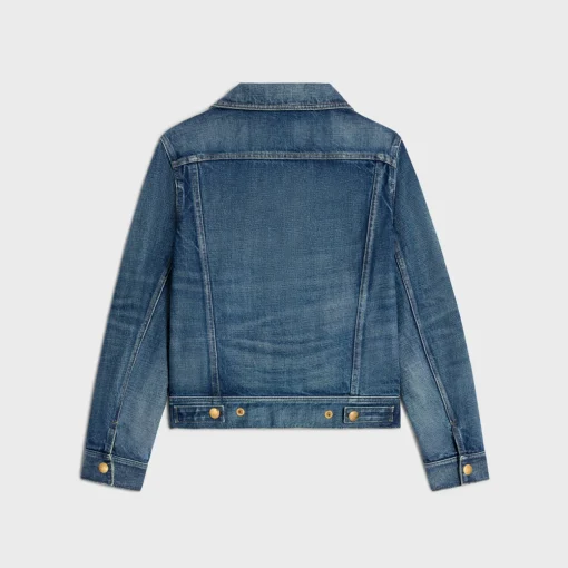 trucker jacket in dark union wash denim