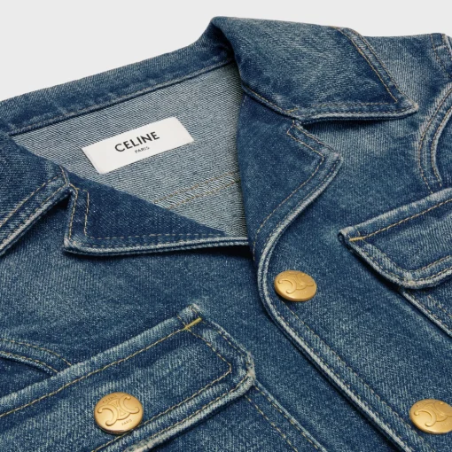 trucker jacket in dark union wash denim
