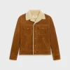 trucker jacket in split calfskin