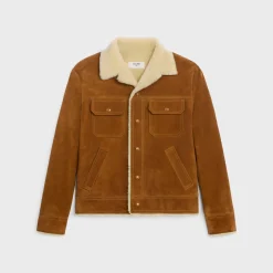 trucker jacket in split calfskin